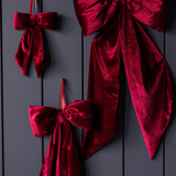 Bows Red Velvet Fabric: Medium