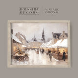 Vintage Style Framed Art - Christmas Market