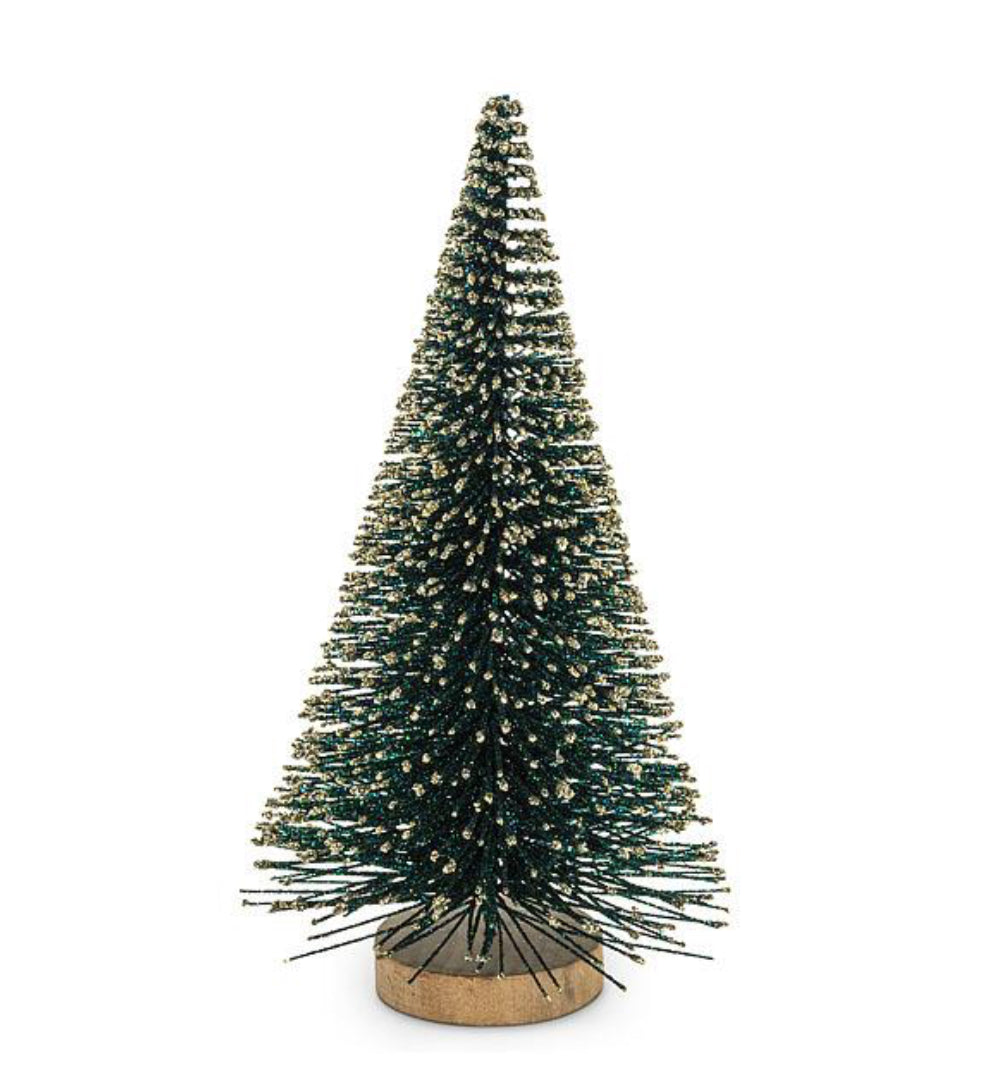 Emerald Glitter Brush Tree