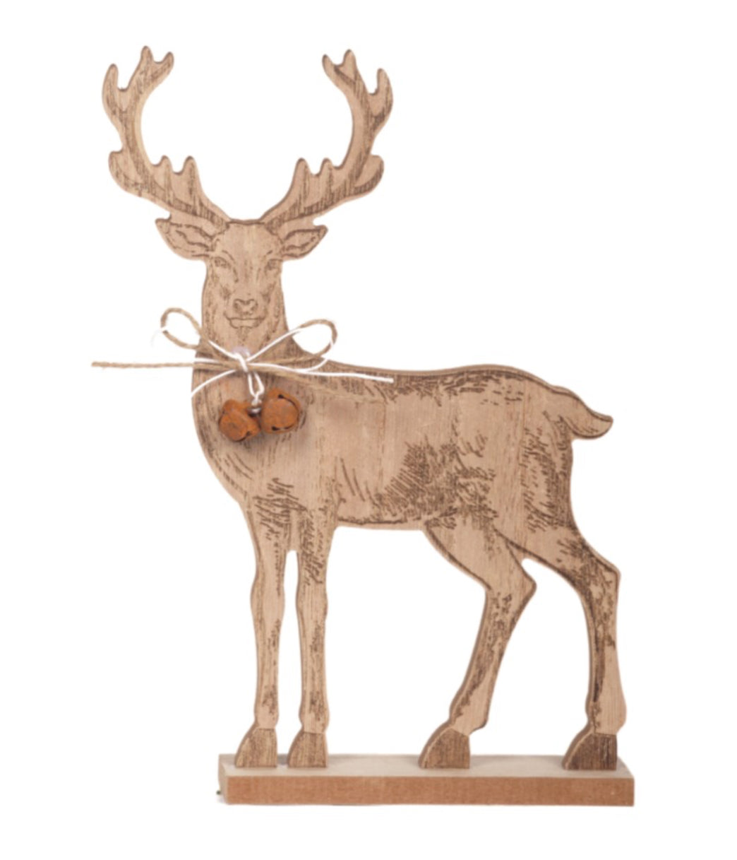 Wooden Deer Standing Decor