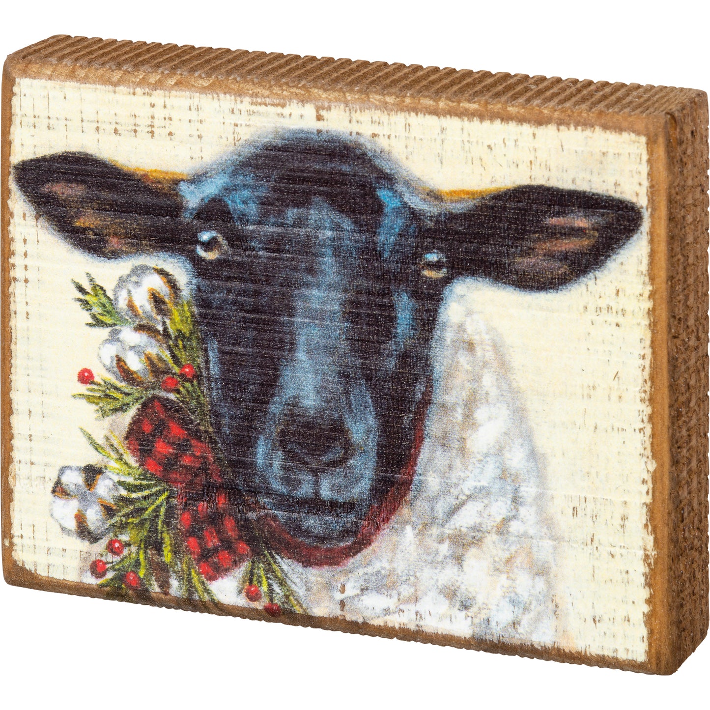 Holiday Sheep Block Sign