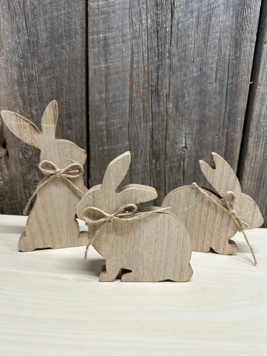 Wooden Bunny 3 Asst