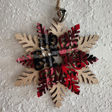 Wooden Snowflake Ornament