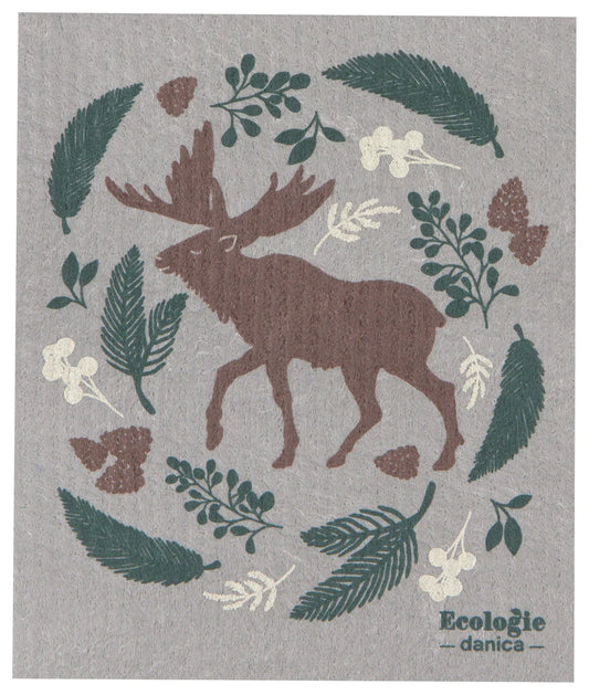 Winter Moose Swedish Dish Cloth