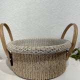 Small Beige Woven Basket