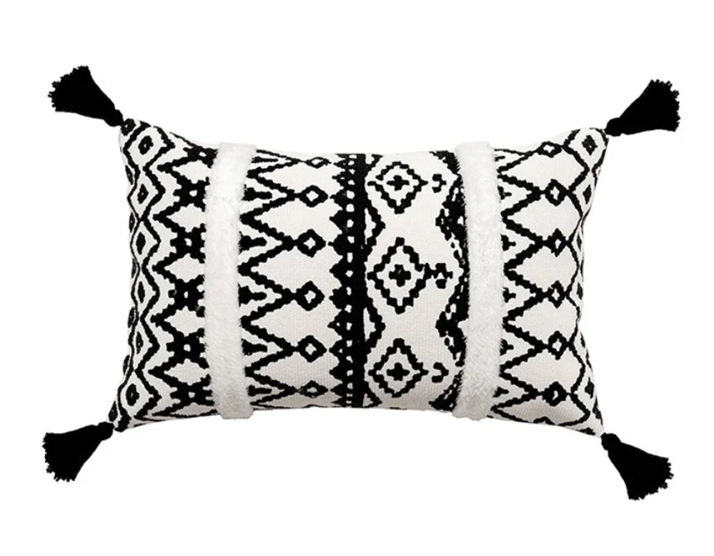 Black + White Aztec Pillow