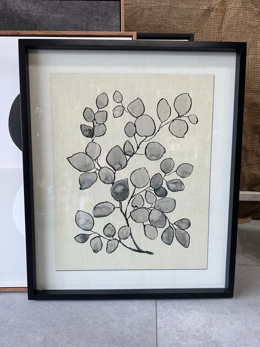 Framed Botanical Wall Art - Neutral + Black