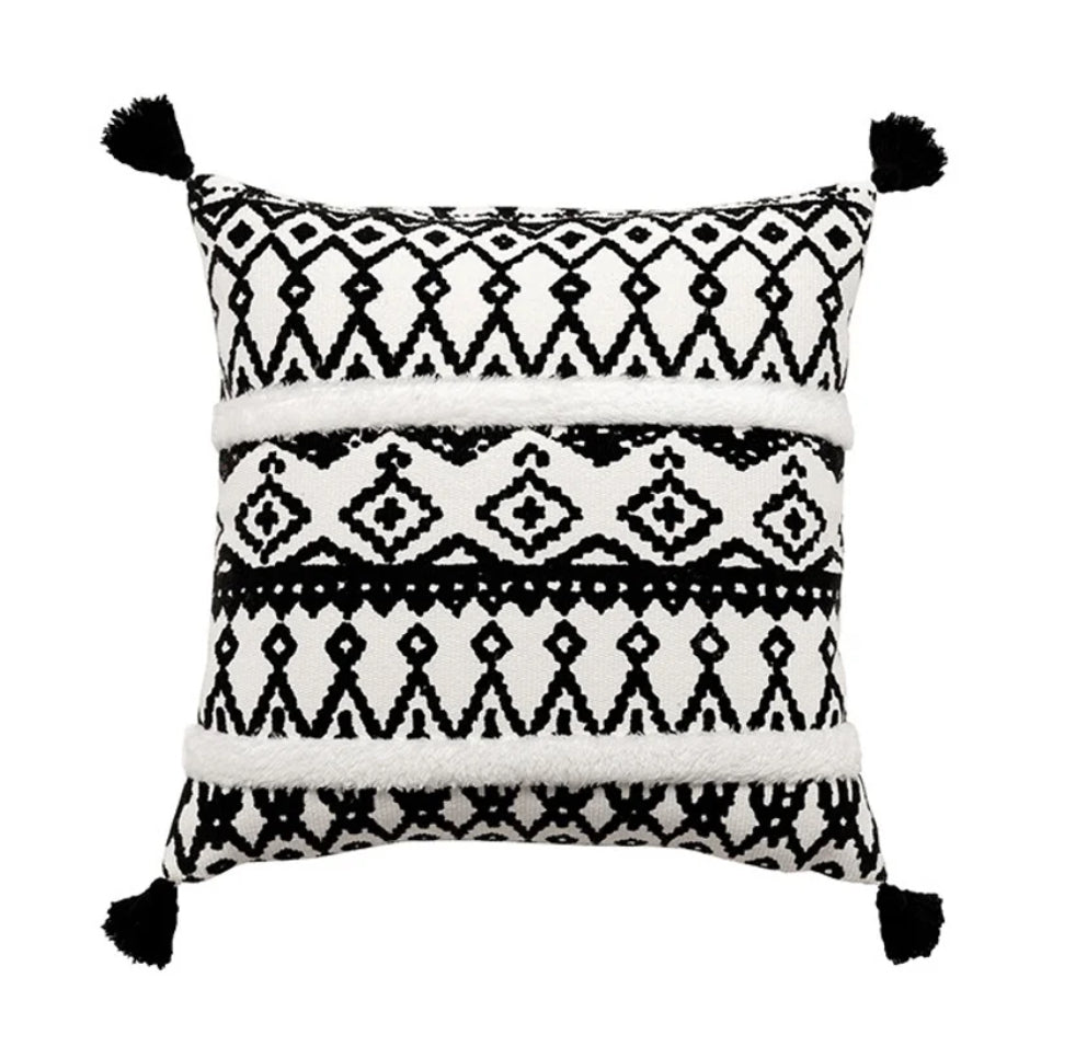 Black + White Aztec Pillow