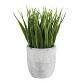 Faux Grass in Cement Pot