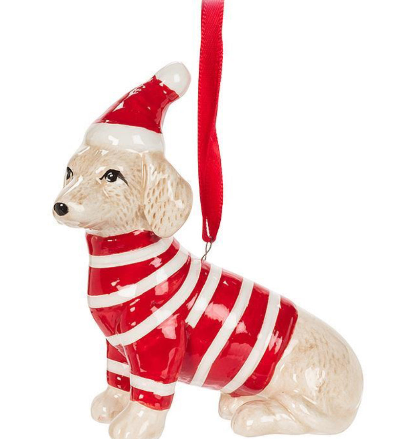 Dog in Sweater Ornament