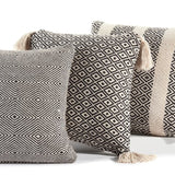 Assorted Black and Beige Throw Pillow