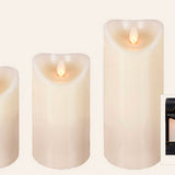 Luxury Lite LED Wax Pillar Candle - Ivory