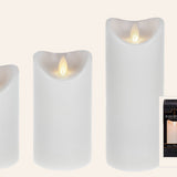 Luxury Lite LED Wax Pillar Candle - White