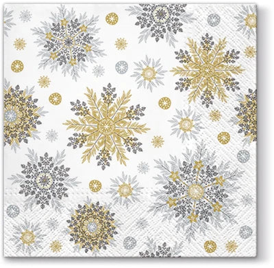 Gold with Black Snowflake  Napkins