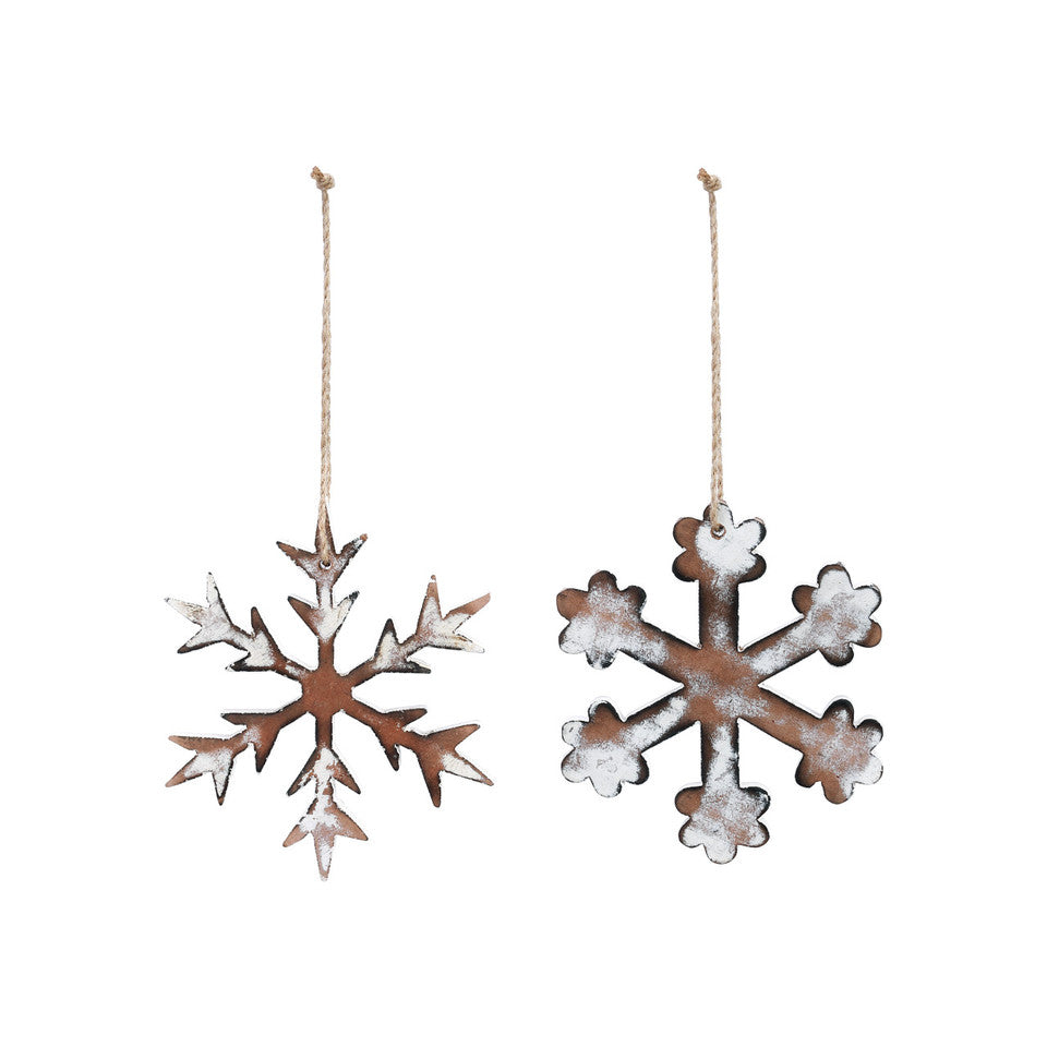 Whitewashed Snowflake Ornament