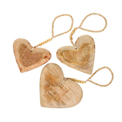 Wooden Heart Ornaments