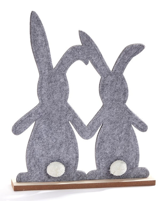 Grey Bunny Couple Silhouette