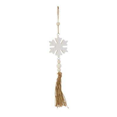 Wooden SnowFlake Ornament with Tassel