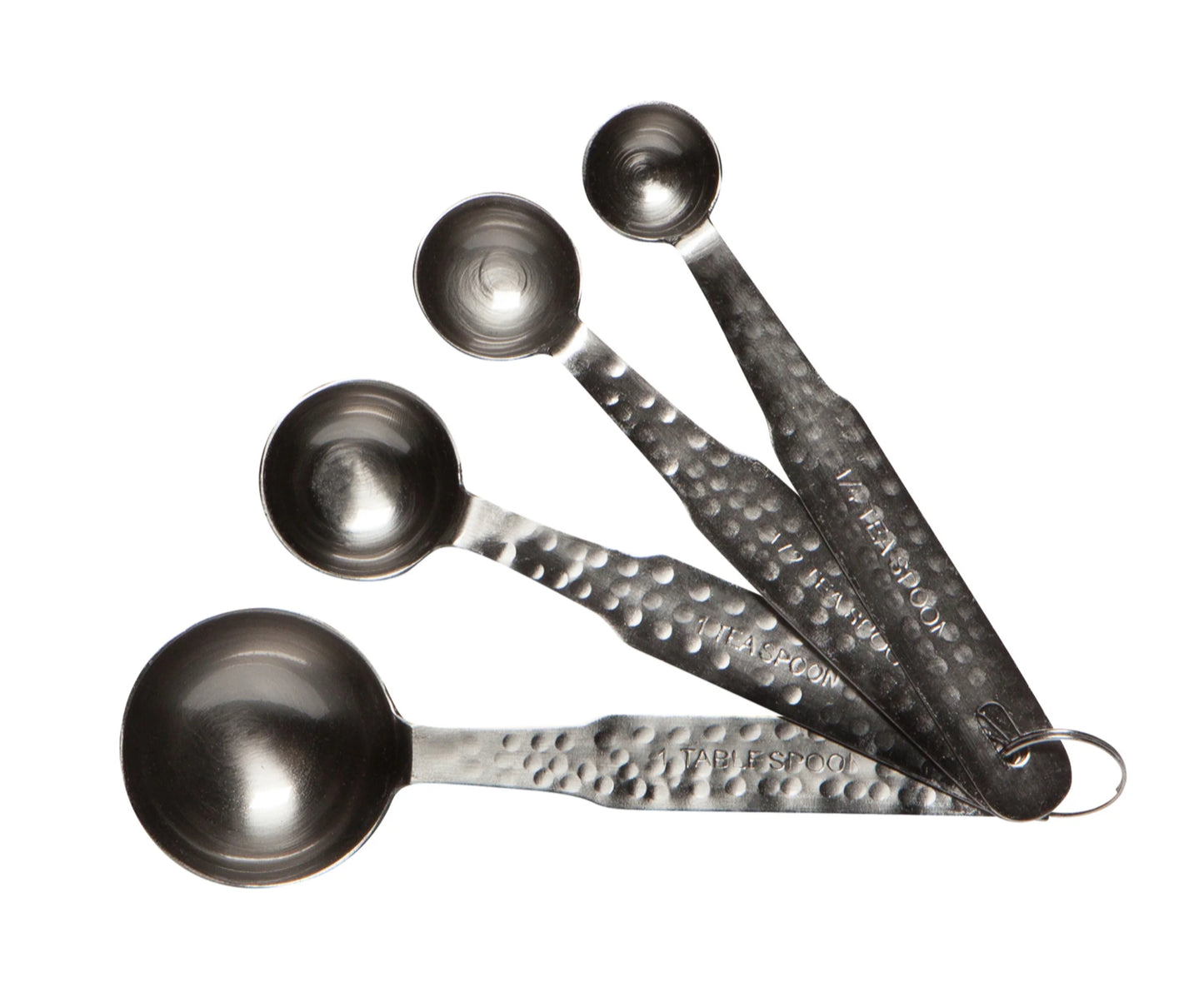 Gunmetal Hammered Measuring Spoons Set of 4