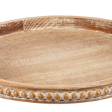 Round Beaded Edge Tray With Handle