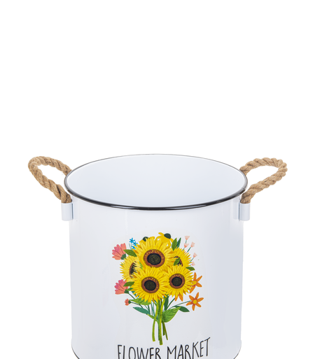 Sunflower Planter with Rope Handle