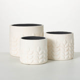 Modern Leaf Pot - Cream