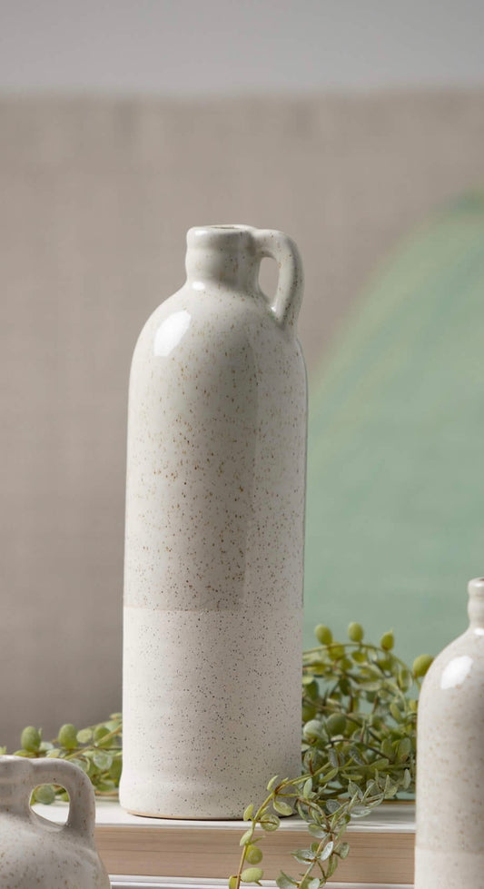 White Handle Bottle Vase