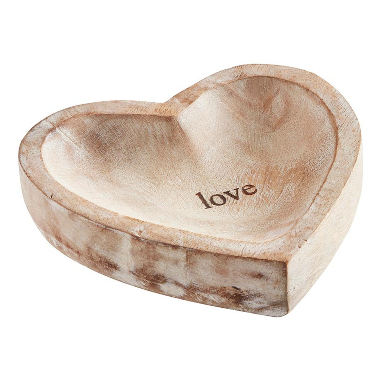 Wooden Heart Trinket Dish - Love